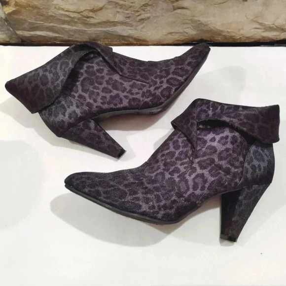 Westies Ankle Boots Booties Leopard Print Fold Over Panther 7.5 - Picture 7 of 13